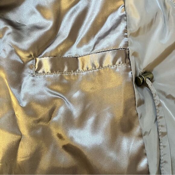 Dennis Basso Cinch Waist Quilted Anorak Coat with Faux Fur Trim Size Small - Picture 6 of 12